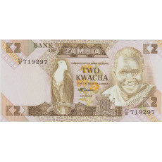 2 Kwacha Zambia 1986 Biljet